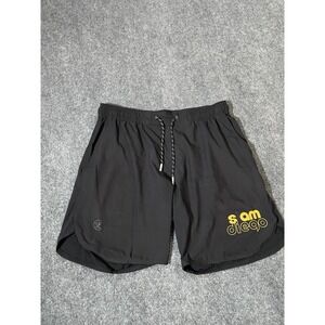 Legends Slam Diego Shorts Mens Medium Black Lined 7" Running Athletic Training